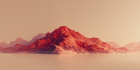Layered red mountain scene serving as a background for nature-related illustrations, highlighting erosion risk