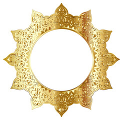 Gold Decorative Ornamental Round Frame