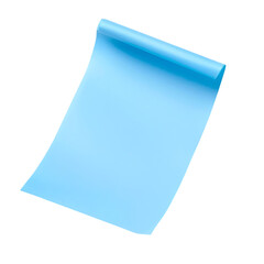 Blue sticky note with realistic curled corner effect