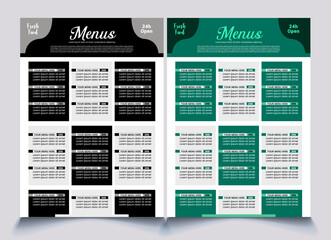 food menus design template