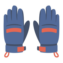 Pair of Winter Gloves Flat Illustration