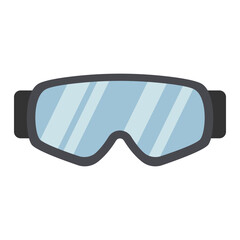 Ski Goggles Flat Illustration