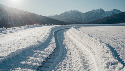 Unoccupied tubing course during winter, highlighting seasonal sport infrastructure