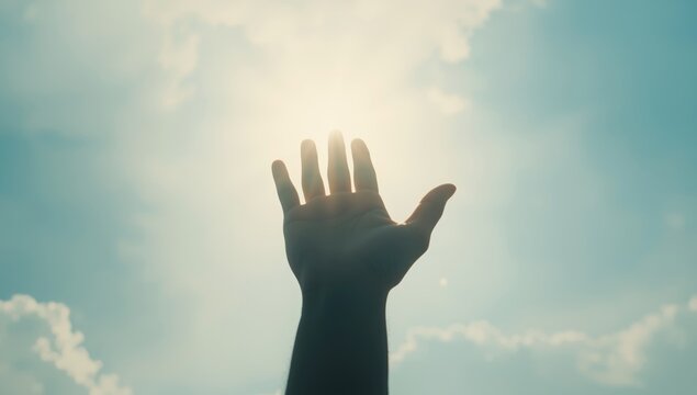 Outline of a helping hand representing support and unity, aligned with International Day of Peace