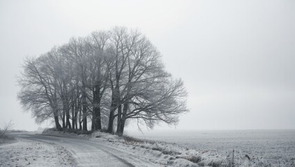Leafless branches and winter sky overhead, used as an editorial header background for seasonal content, winter