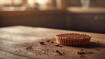 Tiramisu tart, kiln baked and served as a dessert snack, highlighting traditional baking techniques