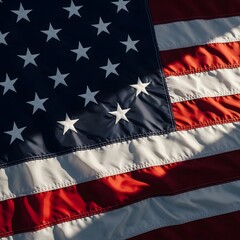 American flag close up with stars and stripes