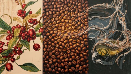 Coffee Bean to Brew Triptych