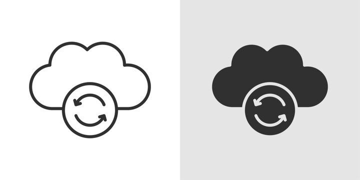 Cloud Sync Icon showing a cloud with circular arrows, representing data synchronization, real-time updates, and cloud storage integration.