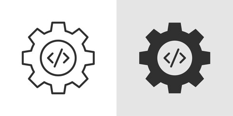 Coding Icon featuring angle brackets or code symbols, representing programming, software development, and coding activities.