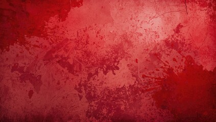 Obraz premium Red painted concrete wall surface with grunge finish for architectural backdrop, surface maintenance