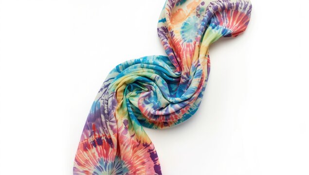 Colorful tie dye fabric in rustic style, used as a background for layout or artistic projects, Earth Day
