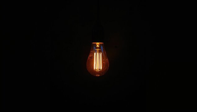 Illuminated light bulb symbol on dark backdrop serving as a visual cue for innovation or ideas