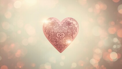 Abstract vintage heart motif featuring floral elements on an aged color backdrop, ideal for love-themed layouts