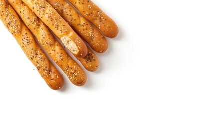 White background with scattered poppy seeds serving as a layout or poster backdrop for text placement