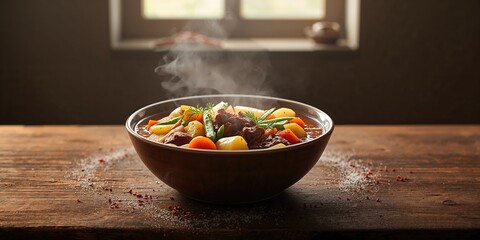 Hearty meat and vegetable soup served for dinner, highlighting nutritious meal choices, World Nutrition Day