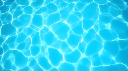 Vibrant blue swimming pool water with shimmering sunlight reflections