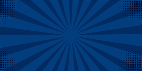Dark blue comic-style background with radial burst lines and halftone patterns. Bold and energetic design ideal for superhero themes, gaming visuals, and action-packed content. © Salam