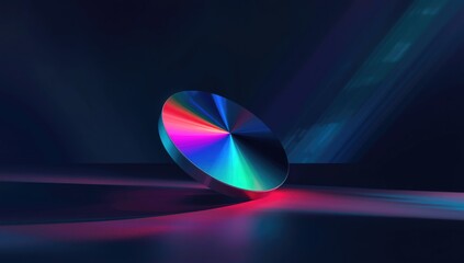 Vibrant spinning object with multiple colors against a black backdrop, used for creative or decorative purposes, digital interface background, Earth Day