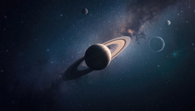 Saturn in space viewed from a desktop background, useful for astronomy-themed UI or editorial headers