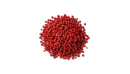 Red peppercorns 3D rendering highlighting spice texture for culinary display on white backdrop