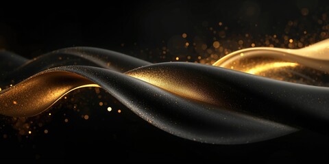 Golden and black 3D abstract wallpaper, suitable as a stylish backdrop for text and interface layouts