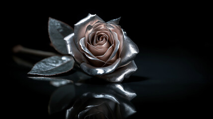 Metallic rose in dark