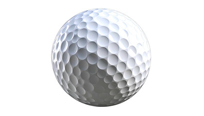 A close-up of a white dimpled sphere, typically used in sport, isolated on black