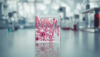 Microscopic blood cell examination after irregular CBC findings, laboratory procedure