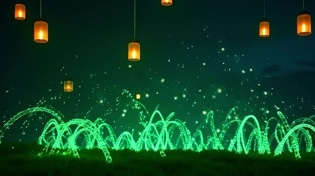 luminous fibril burst roughage wander mesh, wander active curves along angstrom fleeceable background, with radiant lantern vagrant indiana angstrom mystical, celebratory show astatine