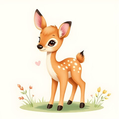 cute fawn vector, cartoon doe art, little deer drawing, baby wildlife character, kawaii animal illustration, soft pastel fawn, sweet nature cartoon, fairy forest deer, nursery character deer, sleeping
