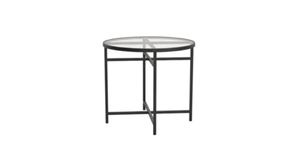 Round Glass Top Table with Metal Frame whisk
