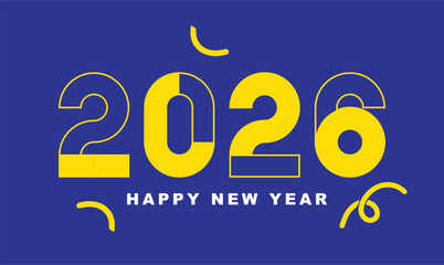 Happy New Year Celebration Typography With Sparkle Vector Art