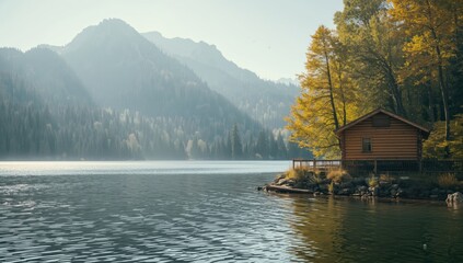 Serene lakeside cabins surrounded by lush woodland, designed for nature retreats and outdoor exploration, World Environment Day