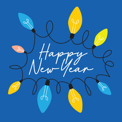 Happy New Year Stylish Lettering For Premium Vector Artwork