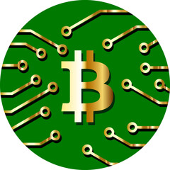 Bitcoin Currency Gold Symbol i