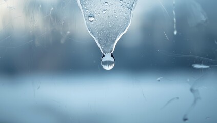 Macro shot of dew forming on glass, highlighting waters natural pattern for UI backdrop