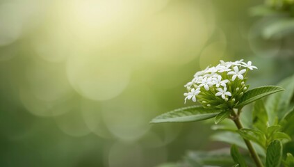 Sweet woodruff blooms against a soft, out-of-focus backdrop, used for decorative floral layouts