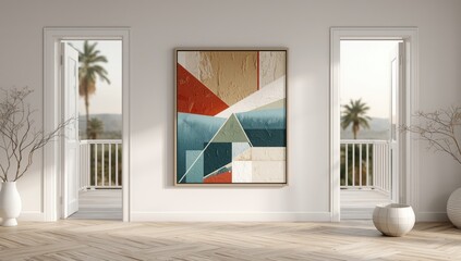 Colorful surface pattern with geometric shapes and rich textures designed for wall decor or creative layouts