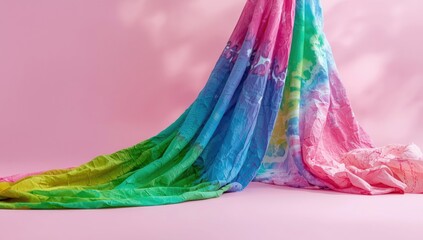 Colorful woven fabric with vibrant hues and an open weave pattern, suitable for textile design or craft projects, World Textile Day