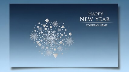 New year card with snowflakes