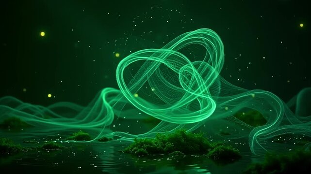 luminous wander burst roughage wander mesh, constitute intricate volute framing angstrom fleeceable background, with radiant ball vagrant indiana angstrom mystical, ethereal scene astatine