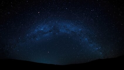Starry night sky with shimmering stars, used as a UI backdrop highlighting cosmic themes, International Astronomy Day