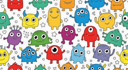 Obraz premium Colorful Monster Illustration - A Fun and Playful Design.
