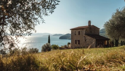 Seaside settlement with historic structures on the coast of Sicily, highlighting coastal preservation and cultural heritage
