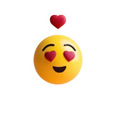Fototapeta premium Heart-eyed smiley on transparent bg