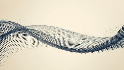 Halftone wave dotted pattern serving as a background for visual content, design element