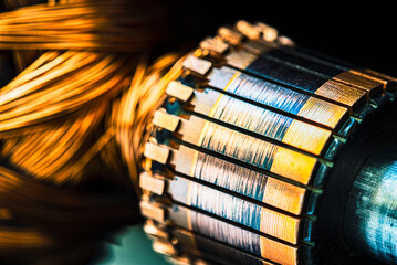 Electric motor rotor with metal structure and copper windings