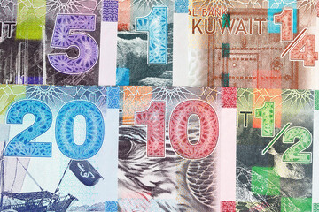 Kuwaiti dinar a closeup business background