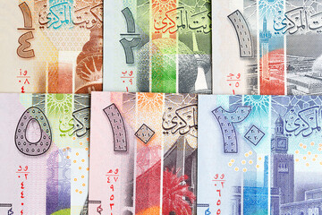 Kuwaiti dinar a closeup business background